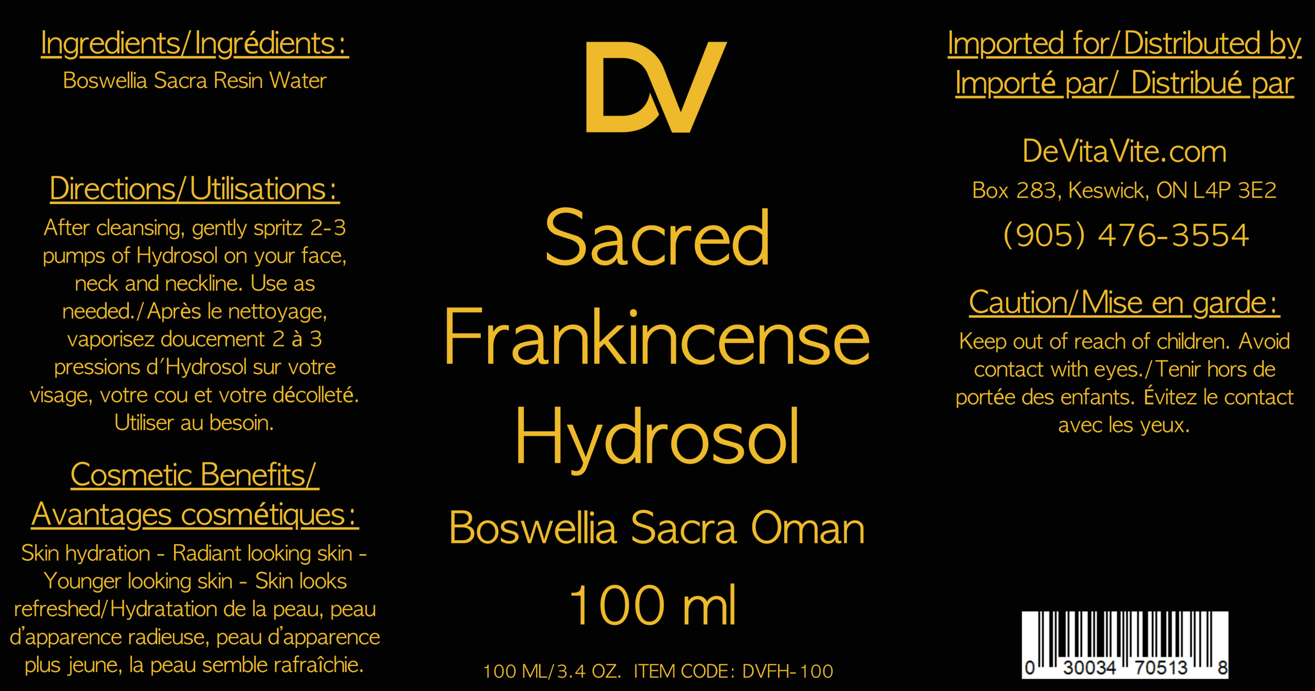 Frankincense (Sacra) HYDROSOL 100 ML - Image 2